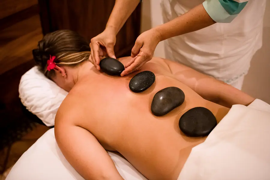Hot stone massage at Sea Spa